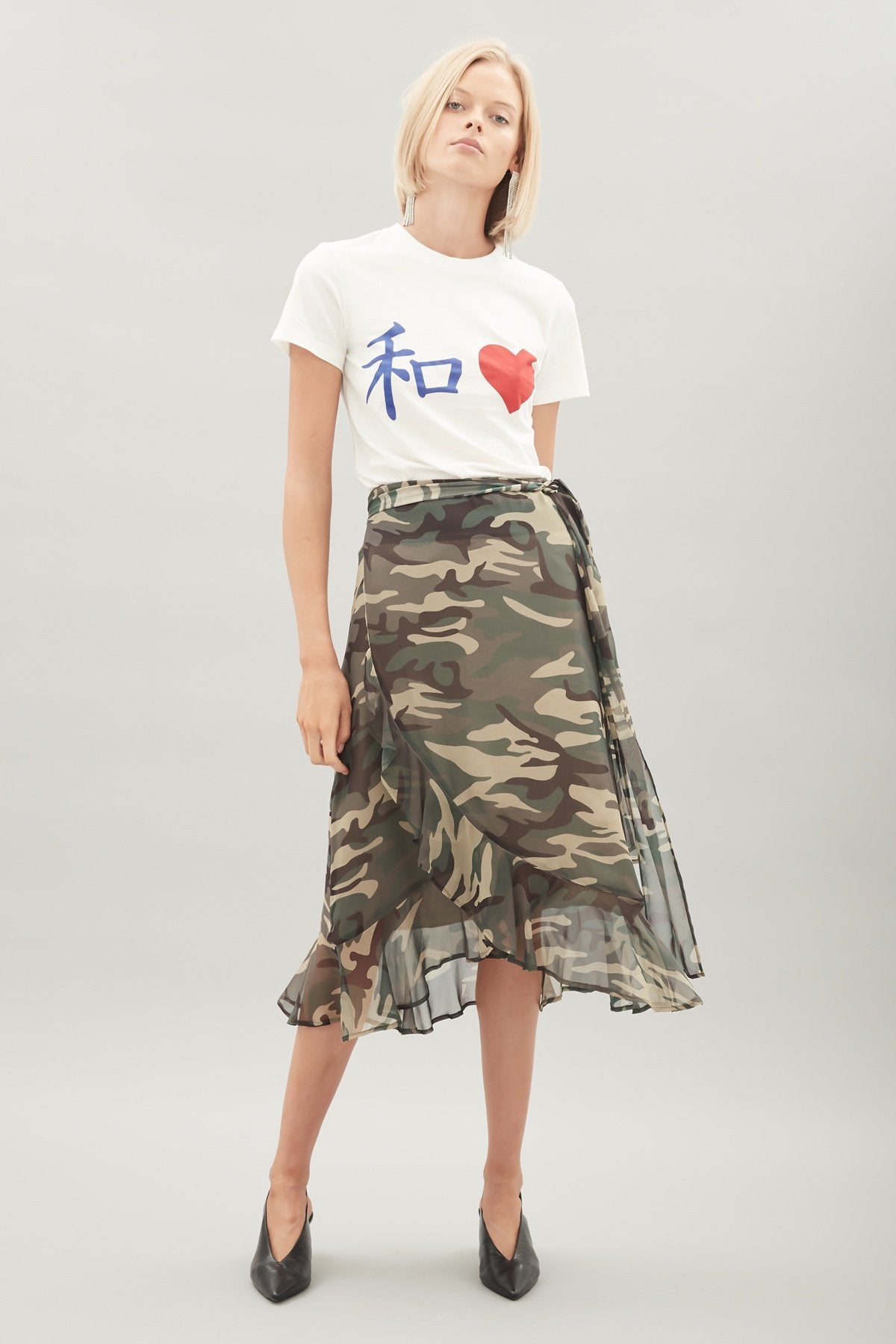 Camouflage skirt outlet midi